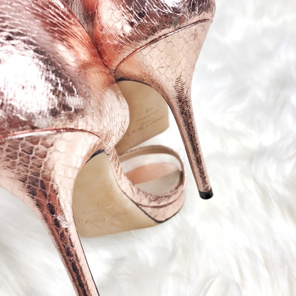 Jimmy Choo Lee Ballet Metallic Sandals Heels - Picture 5 of 8